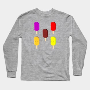 Fruit Ice Pops And Chocolate Ice Cream Bar Long Sleeve T-Shirt